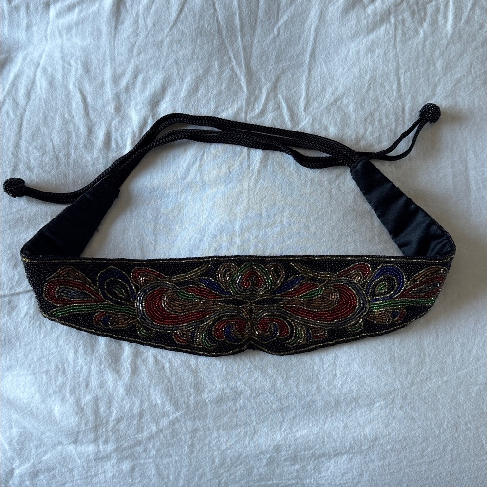 Christian Dior Black Embellished Beaded Belt